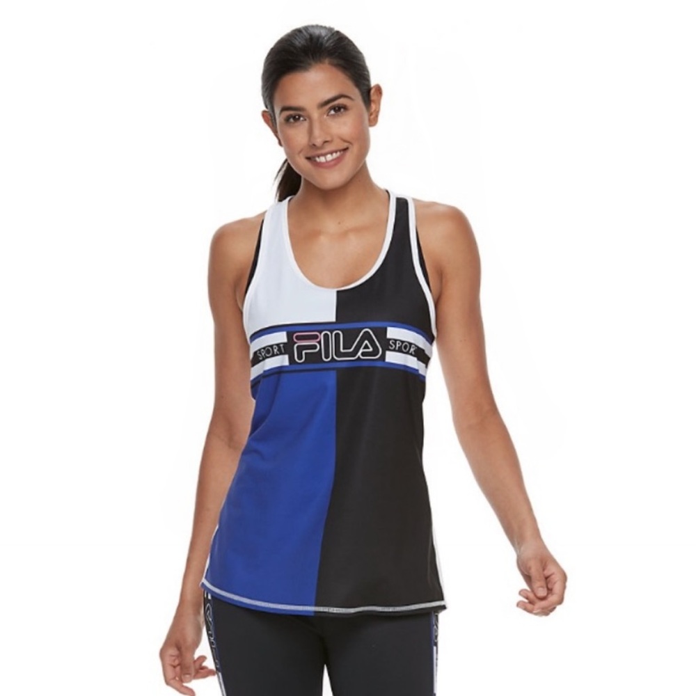 FILA Sport Color Block Graphic Racerback Tank